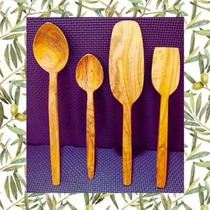 Zeytin Ağacı Spatula Kaşık Seti 4 ' Lü