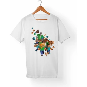 Minecraft Çocuk Beyaz Tişört