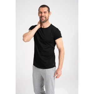 %100 Pamuk Yüksek Kalite Kumaş Erkek Tişört., Rahat Fit Kesim Siyah Erkek Tshirt NEWCES-5001-B