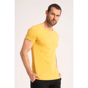 %100 Pamuk Yüksek Kalite Kumaş Erkek Tişört., Rahat Fit Kesim Sarı Erkek Tshirt