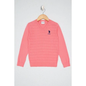 U.S. Polo Assn. Pembe Basic Triko Kazak 50207020-VR078