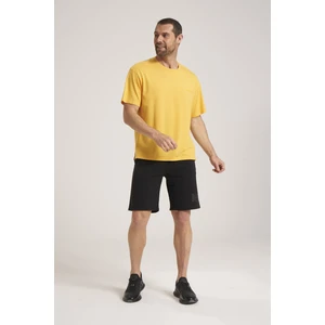 Oversize Erkek Tişört, Yüksek Kalite %100 Pamuk Göğüste Baskı Detaylı Sarı Tshirt