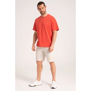 Oversize Erkek Tişört, Yüksek Kalite %100 Pamuk Göğüste Baskı Detaylı Coral Tshirt