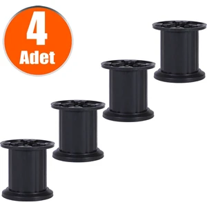 Venüs Ayarlanabilir Dolap Mobilya Tezgah Koltuk Kanepe Puf Tezgah Ayağı Ayakları 8 Cm Siyah 4 Adet