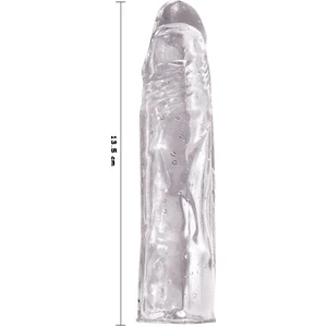 Pretty Love Drangon's Sleeve Damarlı Silikon Uzatmalı Penis Kılıfı Şeffaf
