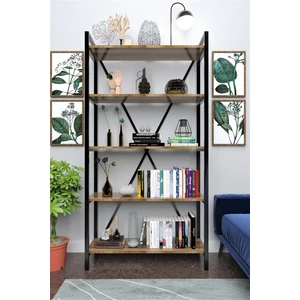 Kapadokya Kitaplık Dekoratif Raf 180X90 cm 5 Raflı