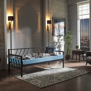 Glory Daybed Tek Kişilik Sedir Divan Metal Karyola 90 x 200 cm - Siyah