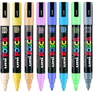 Posca Pc-5m 1.8-2.5 Mm. Su Bazlı Boyama Markörü Seti Çiçek Renkleri 8 Renk