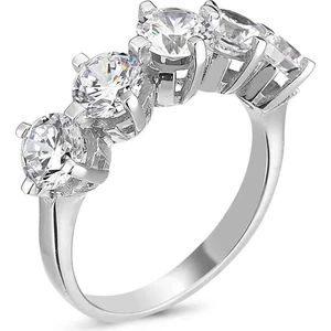 Swarovski Beş Taş Alyans 2.50 Ct - Standart - 14 Numara - YRG16703-4806