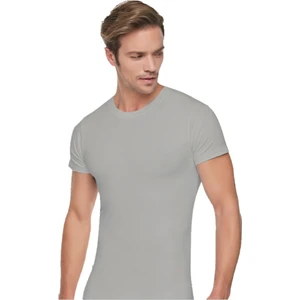 Erkek Penye 0 Yaka Yarım Kollu 6'lı Paket Gri Atlet