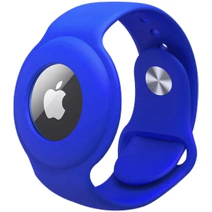 Apple Airtag Silikon Kordon Bileklik Saks Mavi