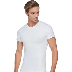 Erkek Penye 0 Yaka Yarım Kollu 6'lı Paket Beyaz Atlet