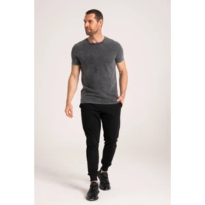 Yuvarlak Yaka Normal Fit Erkek Antrasit Tişört, %100 Pamuk Basic Erkek Tshirt