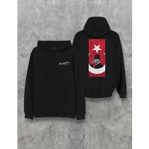 Mustafa Kemal Atatürk Türk Bayrak Baskılı Kapşonlu Tasarım Hoodie