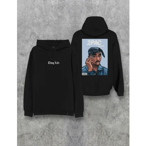2pac Tupac Shakur Thug Life Baskılı Kapşonlu Tasarım Hoodie