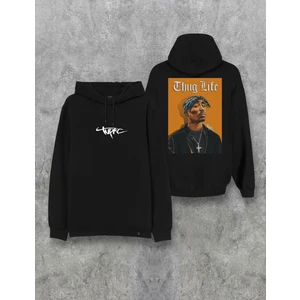2pac Tupac Shakur Thug Life Baskılı Kapşonlu Tasarım Hoodie