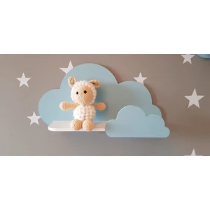 Bugy Bagy Bugybagy 40X23 cm Ebadında Dekoratif Amaçlı 2 Adet Mavi Bulut Raf Çocuk Odası Rafı