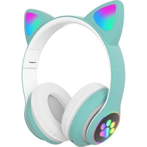 Stn-28 Bluetooth Mikrofonlu LED Işıklı Hafıza Kartı Girişli Kulak Üstü Kedi Kulaklık