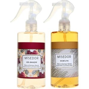 2 Li Set Gül Bahçesi ve Vanilya Oda Kokusu ve Çamaşır Spreyi 330 ml