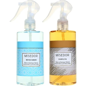 2 Li Set Beyaz Sabun ve Vanilya Oda Kokusu ve Çamaşır Spreyi 330 ml