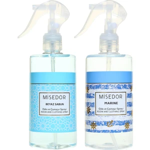 2 Li Set Beyaz Sabun ve Marine Oda Kokusu ve Çamaşır Spreyi 330 ml