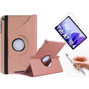 Nezih Case Samsung Galaxy Tab A7 T500 Uyumlu 360 Rotating Stand Deri Kılıf + Ekran Koruyucu + Dokunmatik Kalem