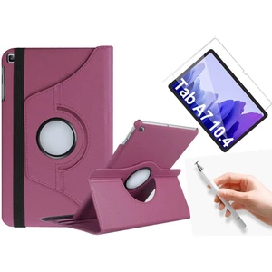 Nezih Case Samsung Galaxy Tab A7 T500 Uyumlu 360 Rotating Stand Deri Kılıf + Ekran Koruyucu + Dokunmatik Kalem
