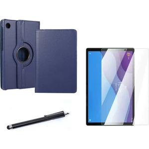 Nezih Case Lenovo M10 TB-X306F Gen.2 Uyumlu 360 Rotating Stand Deri Kılıf Seti