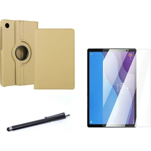 Nezih Case Lenovo M10 TB-X306F Gen.2 Uyumlu 360 Rotating Stand Deri Kılıf Seti