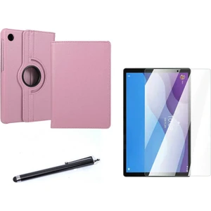Nezih Case Lenovo M10 TB-X306F Gen.2 Uyumlu 360 Rotating Stand Deri Kılıf Seti