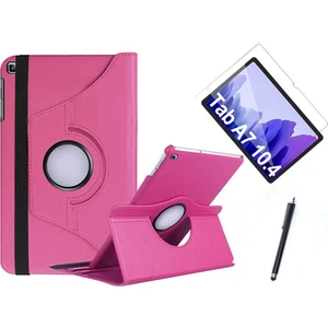 Nezih Case Samsung Galaxy Tab A7 T500 Uyumlu 360 Rotating Stand Deri Kılıf Seti