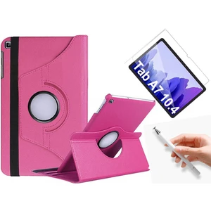 Nezih Case Samsung Galaxy Tab A7 T500 Uyumlu 360 Rotating Stand Deri Kılıf + Ekran Koruyucu + Dokunmatik Kalem