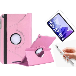 Nezih Case Samsung Galaxy Tab A7 T500 Uyumlu 360 Rotating Stand Deri Kılıf + Ekran Koruyucu + Dokunmatik Kalem