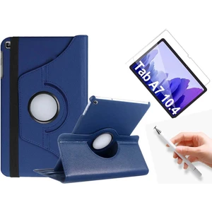 Nezih Case Samsung Galaxy Tab A7 T500 Uyumlu 360 Rotating Stand Deri Kılıf + Ekran Koruyucu + Dokunmatik Kalem
