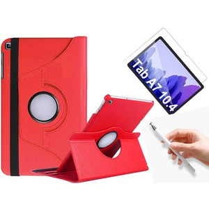 Nezih Case Samsung Galaxy Tab A7 T500 Uyumlu 360 Rotating Stand Deri Kılıf + Ekran Koruyucu + Dokunmatik Kalem