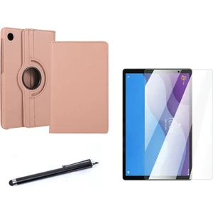 Nezih Case Lenovo M10 TB-X306F Gen.2 Uyumlu 360 Rotating Stand Deri Kılıf Seti
