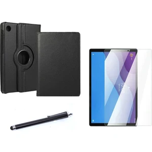 Nezih Case Lenovo M10 TB-X306F Gen.2 Uyumlu 360 Rotating Stand Deri Kılıf Seti