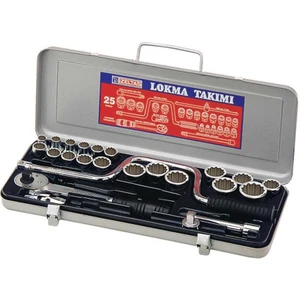 Izeltaş 24 Parça 1/2'' Oniki Köşe Lokma Anahtar Takımı (U Kolsuz)