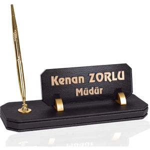 İsimlik Sepeti İsme Özel Cruze Deri Masa İsimliği