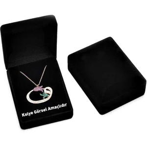 Gümüş Hediye Al Siyah Renk Kadife Kolye Kutusu