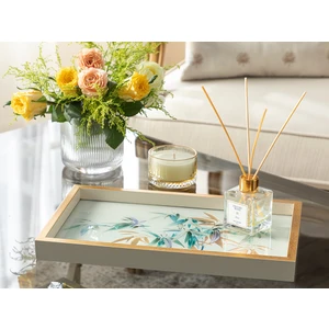 English Home Bamboo Cam Dekoratif Tepsi 22X37 cm Krem-Altın