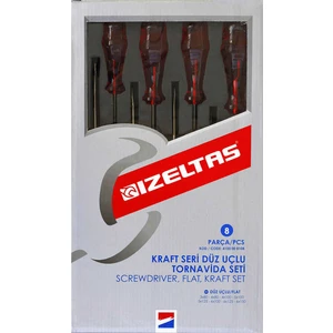 Izeltaş Sekizli Kraft Seri Düz Uçlu Tornavida