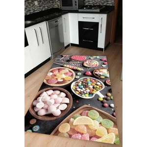 İnka Halı Yıkanabilir Kaymaz Dot Taban Dijital Baskı Mutfak Halısı MRC1817