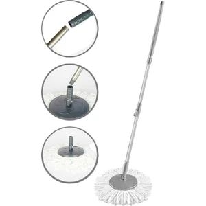 Tüm Döner Temizlik Kovaları ile Uyumlu 360 Derece Döner Sap ve Mop Seti Mikrofiber Mop