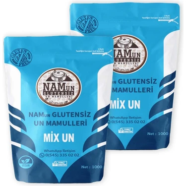 Nam 2'li Paket Glutensiz Çok Amaçlı Mix Un Taş Değirmen Vegan 1