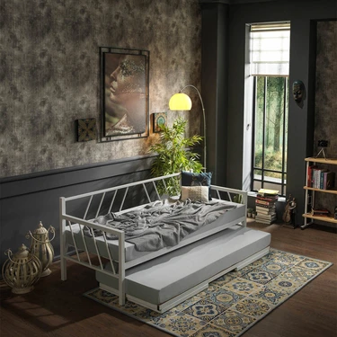 Bedliga Glory Yavrulu Karyola Daybed Tek-Çift Kişilik Metal Karyola