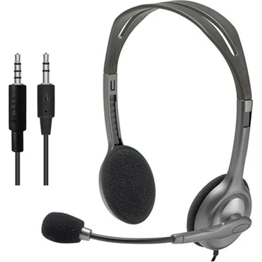 Logitech Mikrofon ile Logitech H110 Stereo Kulaklık (Yurt