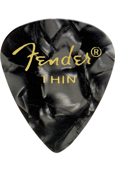 Fender 351 Premium Celluloid Picks Black Moto - Thin - 1 Adet Pena