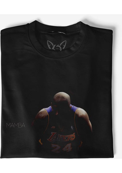 Kobe Bryant Resimli Dijital Baskı Siyah Tshirt