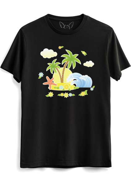 Palmiye Siyah Tshirt